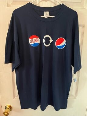 Pepsi Logo Navy Graphic Tee - Red, White & Blue